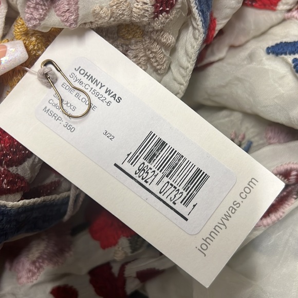 Johnny Was Edie Floral-Embroidered Button-Down Blouse Size XXS - Picture 10 of 10